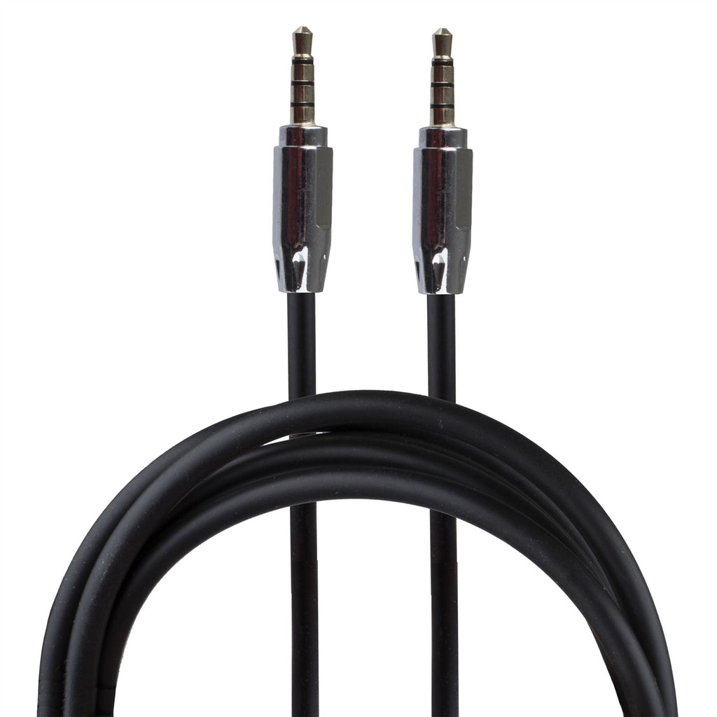 Lilware Rubberized 35In (90 cm) Aux Audio Cable 3.5mm Jack Male to Male Cord For Multimedia Devices - Black