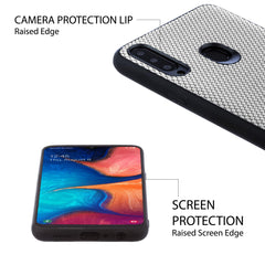 Lilware Canvas X Stofftextur Kunststoff-Telefonhülle für Samsung Galaxy A20S. Hellgrau
