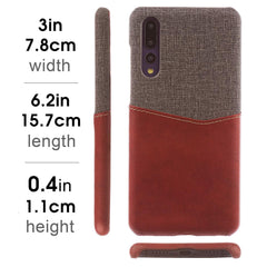 Lilware Card Wallet Kunststoff-Telefonhülle Kompatibel mit Huawei P20 Pro. Stofftextur und PU-Leder-Schutzhülle mit Ausweis-/Kreditkartenfach. Rot
