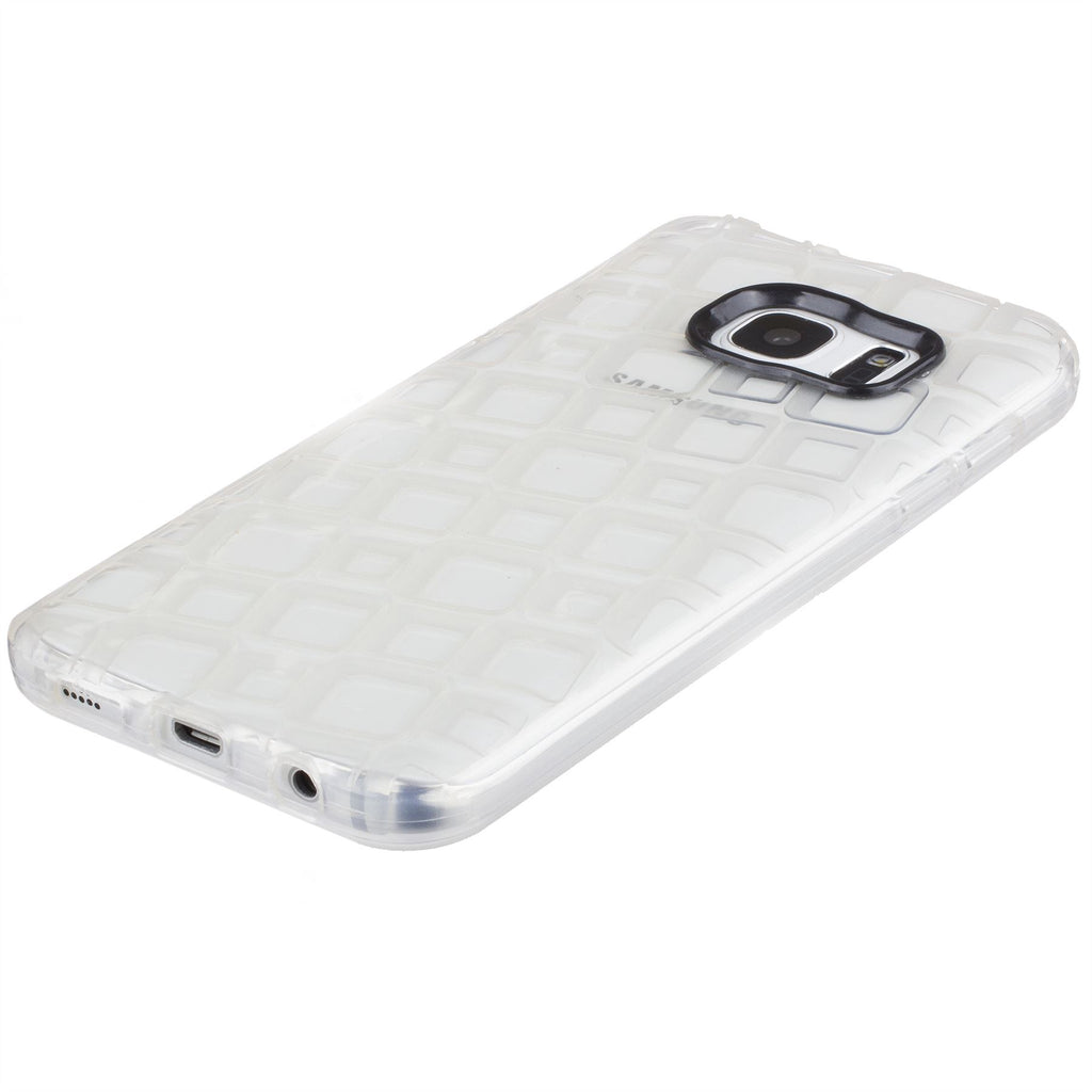 Xcessor Tetragon Bubbles Glossy Flexible TPU case for Samsung Galaxy S7 SM-G930. Transparent