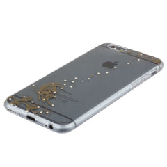 Xcessor Golden Butterfly Glänzendes, flexibles TPU-Case für Apple iPhone 6 / 6S. Transparente / goldene Farbe