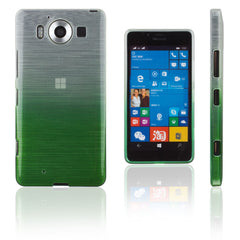 Xcessor Transition Color Flexible TPU-Hülle für Microsoft Lumia 950. Mit Farbverlauf-Seidenfadenstruktur. Transparent / Grün