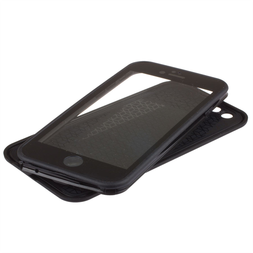 Xcessor Two Part Flip Open Flexible TPU Case for Apple iPhone 6 6S. Back and Front Protection. Transparent / Black