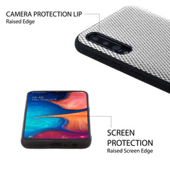 Lilware Canvas X Stofftextur Kunststoff-Telefonhülle für Samsung Galaxy A50/A50S. Hellgrau