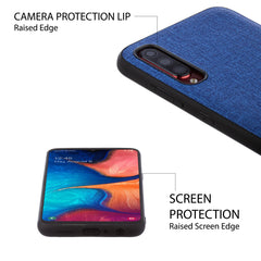 Lilware Canvas-Handyhülle aus gummiertem Kunststoff für Samsung Galaxy A70/A70S. Blau