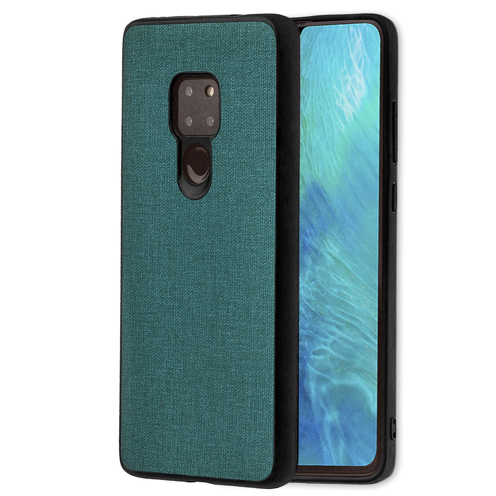 Lilware Canvas Rubberized Texture Plastic Phone Case Compatible with Huawei Mate 20. Greenish Blue