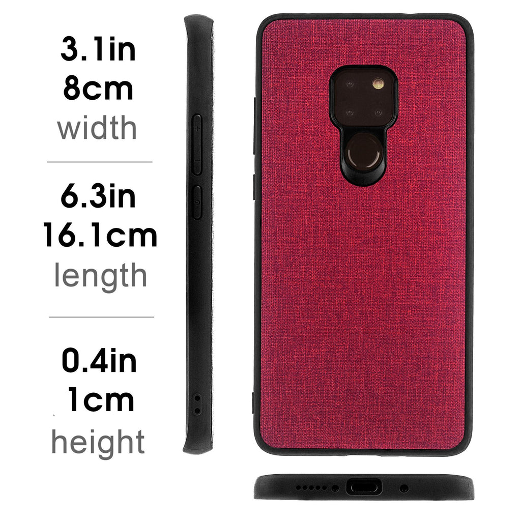 Lilware Canvas Rubberized Texture Plastic Phone Case Compatible with Huawei Mate 20. Red