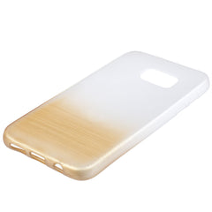 Xcessor Transition Color Flexible TPU Case for Samsung Galaxy S7 SM-G930. With Gradient Silk Thread Texture. Transparent / Golden Color