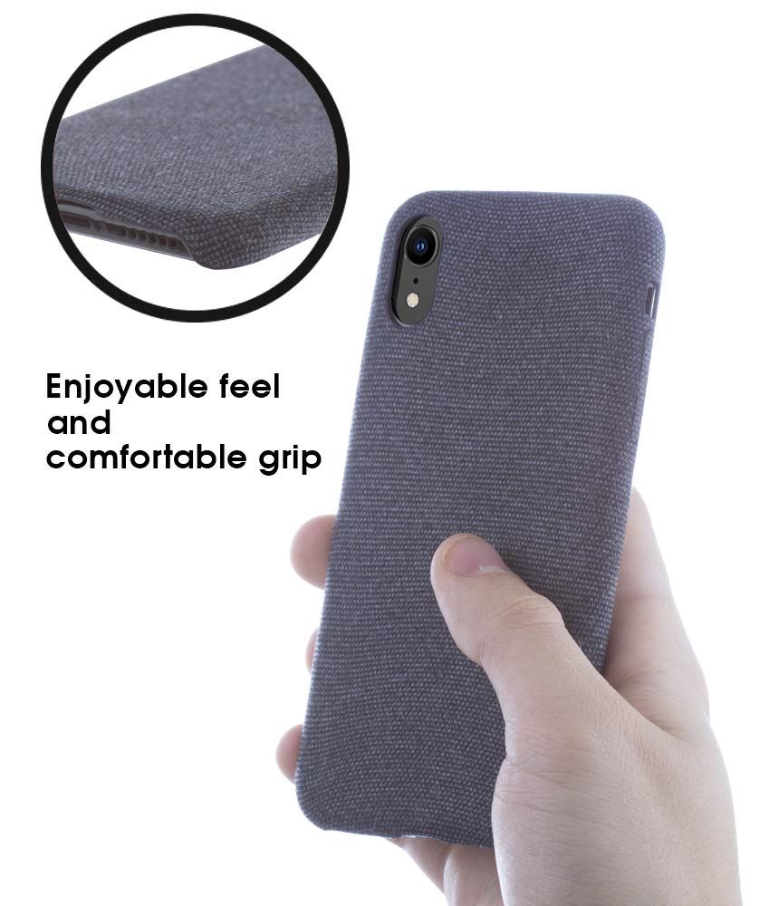 Lilware Soft Fabric Texture Plastic Phone Case for Apple iPhone XR - Navy