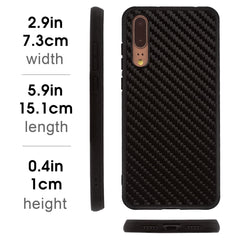 Lilware Carbon Texture Plastic Phone Case Compatible with Huawei P20. Black