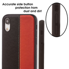 Lilware Bicolor PU Leather Phone Case for Apple iPhone XR. Red / Black