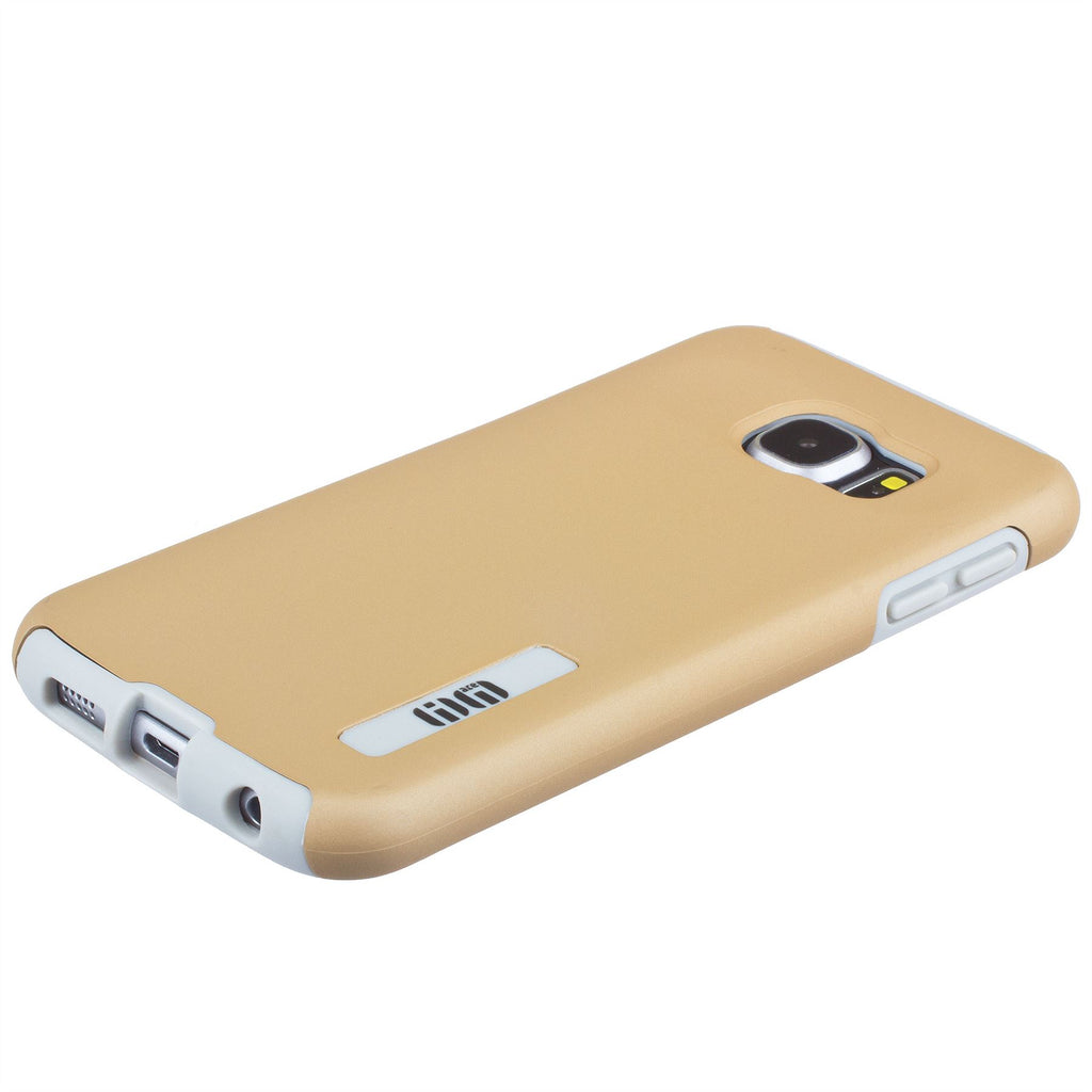 Lilware Smooth Armor Hard Plastic Case for Samsung Galaxy S6 SM-G920. Rugged Dual Layer Protective Cover. Black / Golden Color