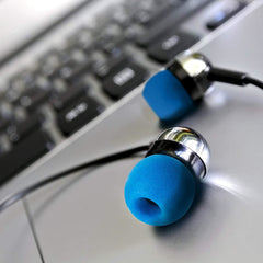 Xcessor Replacement Comfort Foam Earbuds 4 Pairs (Set of 8 Pieces) - Round FX-49 - Medium, Blue