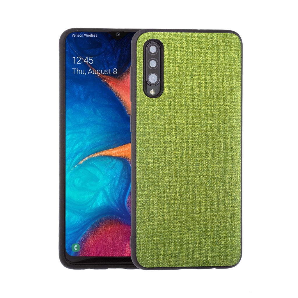 Lilware Canvas Rubberized Texture Plastic Phone Case for Samsung Galaxy A50/A50S. Green