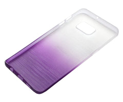 Xcessor Transition Color Flexible TPU Case for Samsung Galaxy S6 edge+ SM-G928A. With Gradient Silk Thread Texture. Transparent / Purple