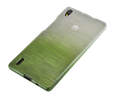 Xcessor Transition Color Flexible TPU Case for Huawei Ascend P7. With Gradient Silk Thread Texture. Transparent / Green