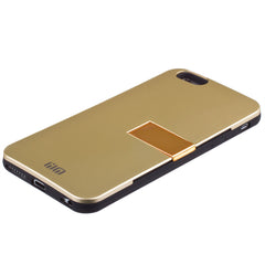 Lilware Armor Hard Plastic Case for Apple iPhone 6 Plus and 6S Plus. Glossy Dual Layer Protective Cover With Kickstand and Credit / Business Card Secret Slot. Golden Color