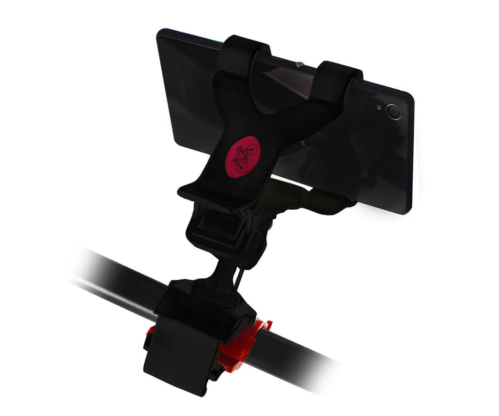 Lilware Claws Universal Bicycle Handlebar Phone / PDA / GPS / MP3 Player Holder. Compact Size Clamping Bike Mount With Max Opening 120 mm and 360 Degree Rotating System. Black / Red