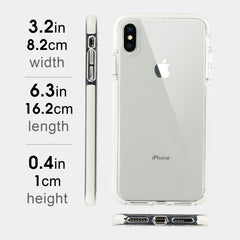 Xcessor Clear Hybrid TPU Phone Case for Apple iPhone XS Max. With Shock Absorbing Inner Rubber Layer on the Edges. Clear / White