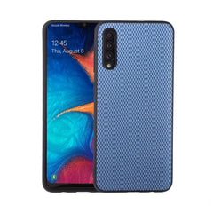 Lilware Canvas X Fabric Texture Plastic Phone Case for Samsung Galaxy A50/A50S. Blue