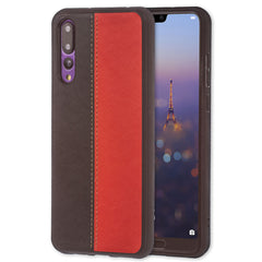 Lilware Bicolor PU Leather Phone Case Compatible with Huawei P20 Pro. Red / Black