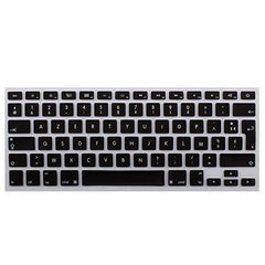 Lilware 2er-Set Silikon-Tastaturabdeckungen für MacBook Air 13/15/17 (Erscheinungsjahr 2012) AZERTY (Französisches Layout) Schwarz/Transparent