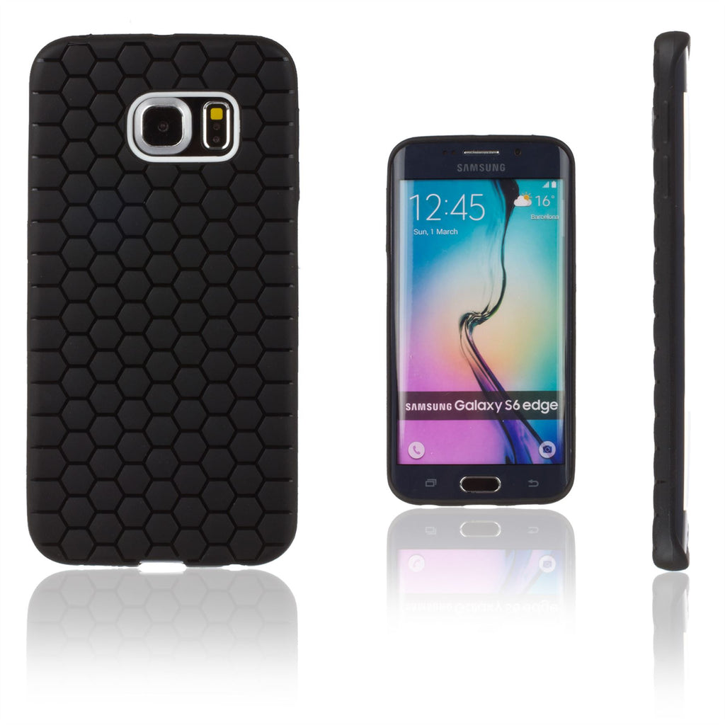 Xcessor Hexagon Texture TPU Gel Hybrid Case for Samsung Galaxy S6 edge SM-G925F. Black