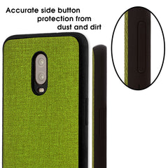Lilware Canvas Rubberized Texture Plastic Phone Case for OnePlus 6T. Green