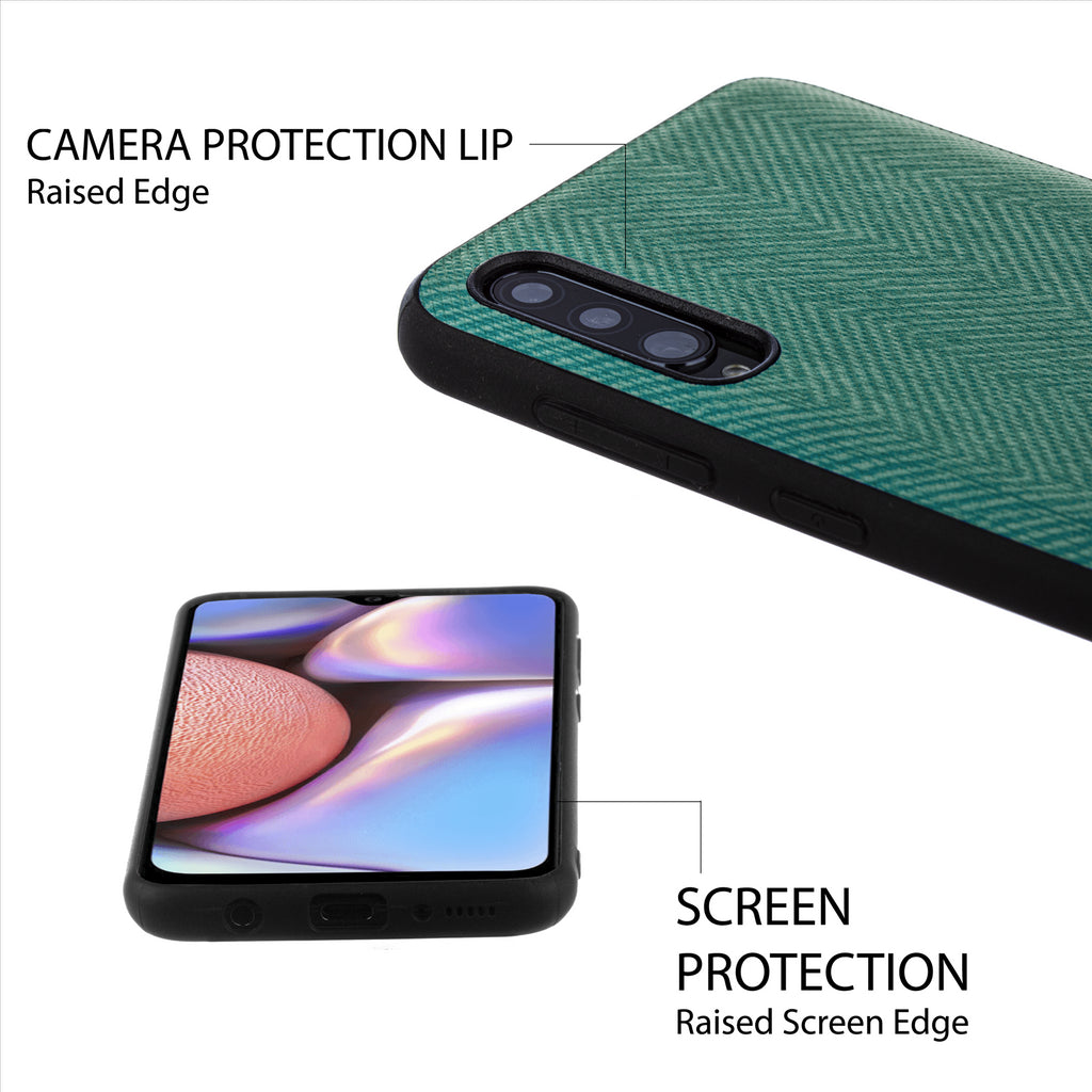 Lilware Canvas Z Rubberized Texture Plastic Phone Case for Samsung Galaxy A50/A50S. Green