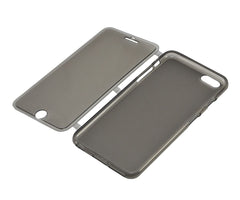 Xcessor Flip Open TPU Gel Case For Apple iPhone 6 Plus. Back and Front Protection. Grey / Transparent