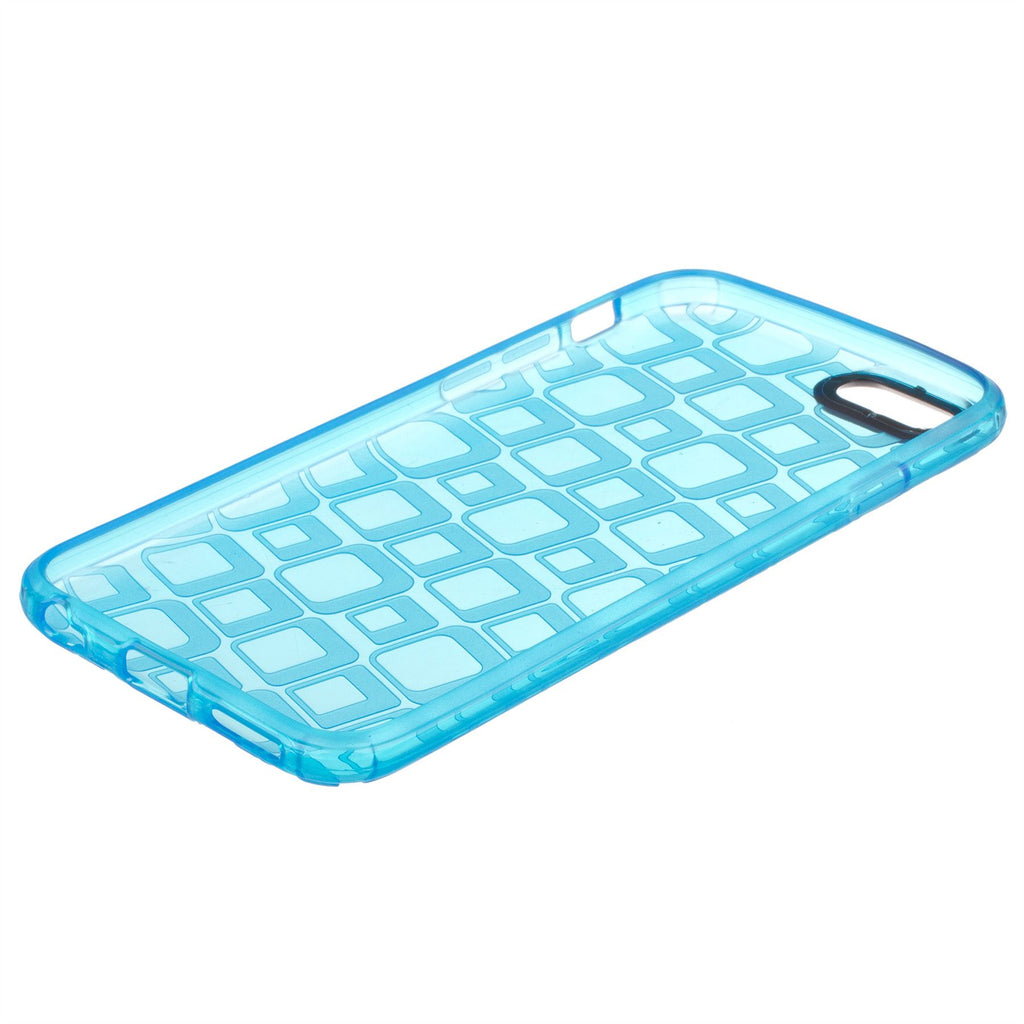 Xcessor Tetragon Bubbles Glossy Flexible TPU case for Apple iPhone 6 / 6S. Transparent / Blue