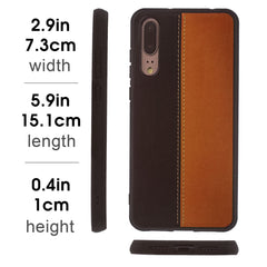 Lilware Bicolor PU Leather Phone Case Compatible with Huawei P20. Brown / Black