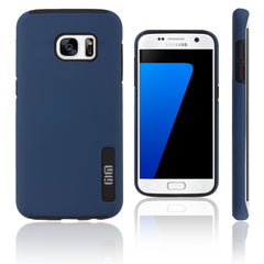 Lilware Smooth Armor Hard Plastic Case for Samsung Galaxy S7 edge. Rugged Dual Layer Protective Cover. Black / Dark Blue