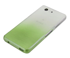 Xcessor Transition Color Flexible TPU-Hülle für Sony Xperia Z3 Compact. Mit Farbverlauf-Seidenfadenstruktur. Transparent / Grün