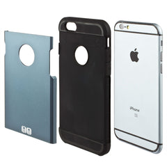 Lilware Angular Armor Hartplastik Robuste Dual Layer Hülle für Apple iPhone 6 6S. Dunkelsilber/Schwarz