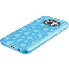 Xcessor Tetragon Bubbles Glänzendes, flexibles TPU-Case für Samsung Galaxy S7 SM-G930. Transparent / Blau