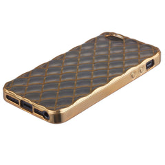 Xcessor Convex Checkered Glossy Flexible TPU case for Apple iPhone SE / 5 / 5S. Transparent / Gold