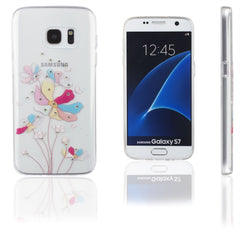 Xcessor Artistic Flower Glossy Flexible TPU-Hülle für Samsung Galaxy S7 SM-G930. Transparent / Mehrfarbig