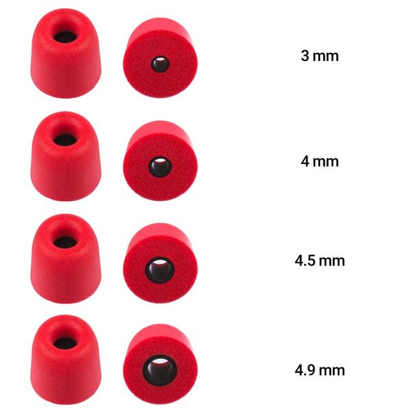 Xcessor Replacement Comfort Foam Earbuds 4 Pairs (Set of 8 Pieces) - Red