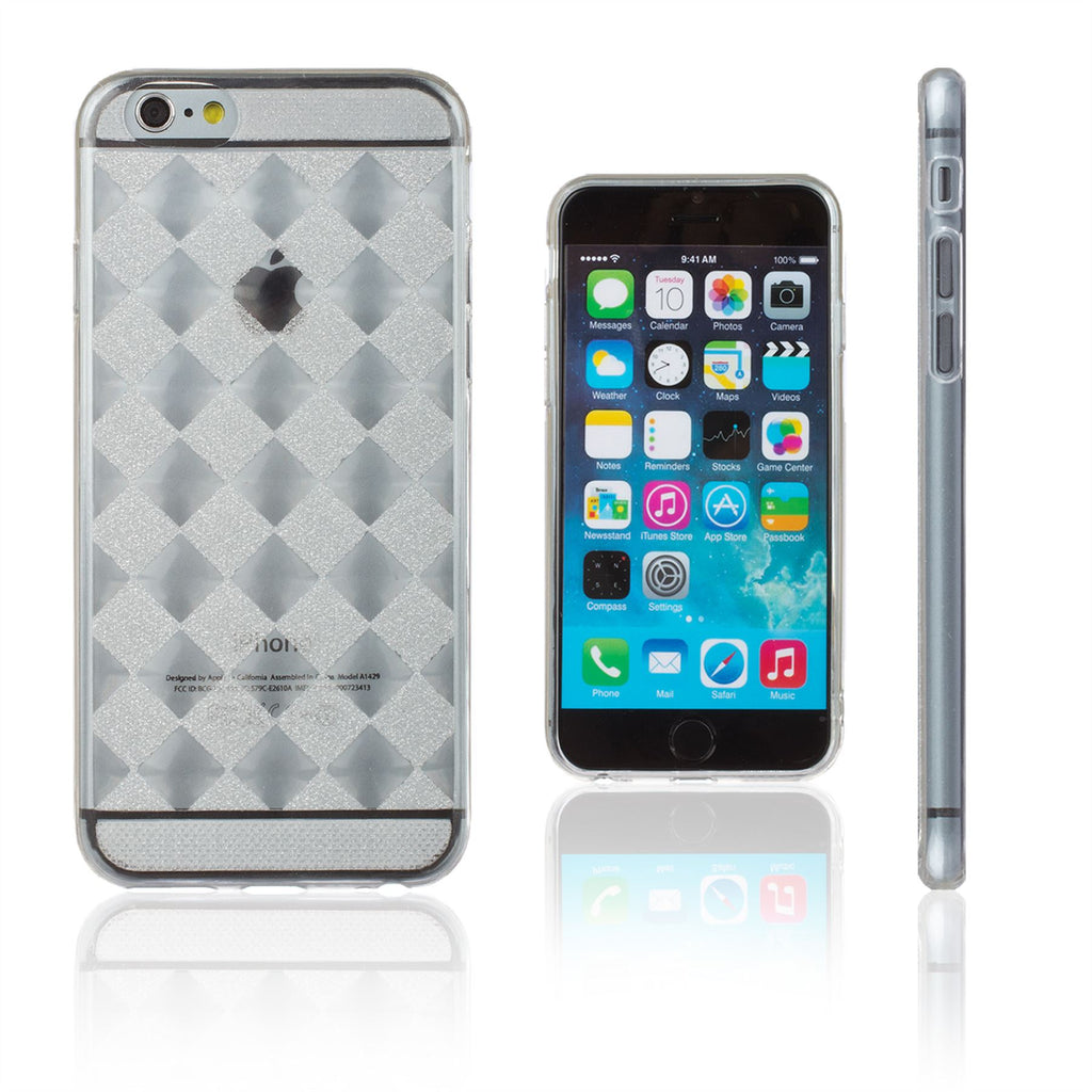 Xcessor Checkered Diamond Glossy Flexible TPU case for Apple iPhone 6 Plus / 6S Plus. Transparent