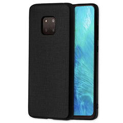 Lilware Canvas Rubberized Texture Plastic Phone Case Compatible with Huawei Mate 20 Pro. Black