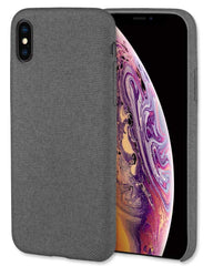 Lilware Soft Fabric Texture Plastic Phone Case for Apple iPhone X / iPhone XS - Grey