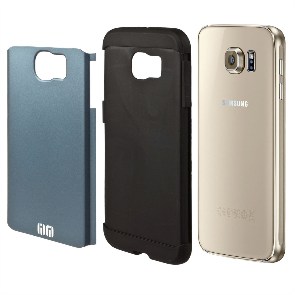 Lilware Angular Armor Hartplastik-Schutzhülle, zweilagig, für Samsung Galaxy S6 SM-G920. Dunkelsilber/Schwarz