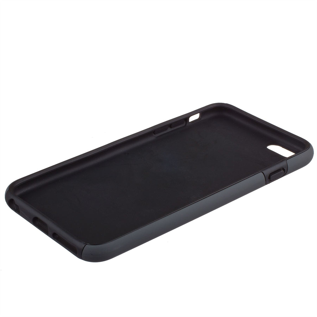 Lilware Smooth Armor Hard Plastic Case for Apple iPhone 6 Plus and 6S Plus. Rugged Dual Layer Protective Cover. Black / Grey
