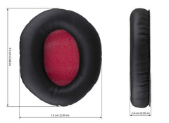 Xcessor Replacement Memory Foam Earpads for Over-the-Ear V-Moda Headphones. Black / Red