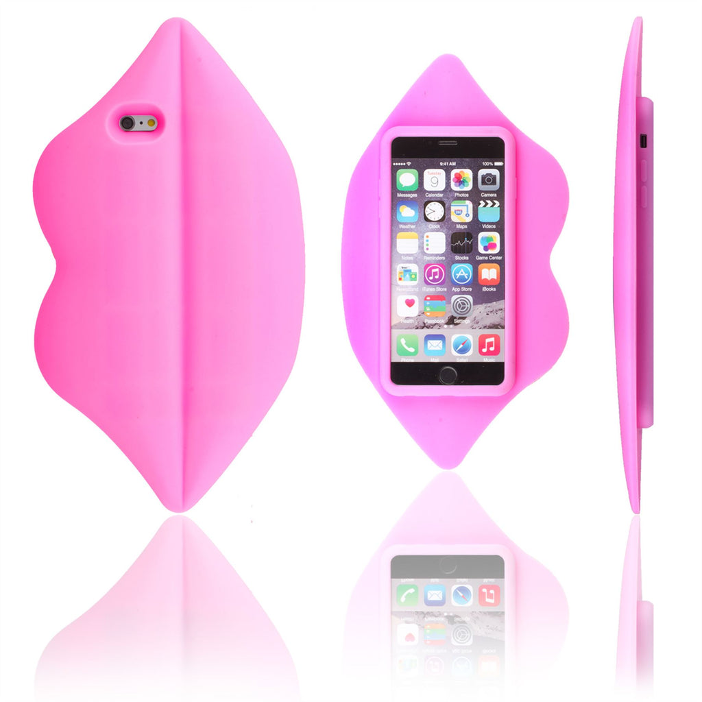 Xcessor Lips Silicone Case for Apple iPhone 6 Plus and 6S Plus. Hot Pink