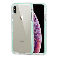 Xcessor Clear Hybrid TPU Phone Case for Apple iPhone XS Max. With Shock Absorbing Inner Rubber Layer on the Edges. Clear / Mint