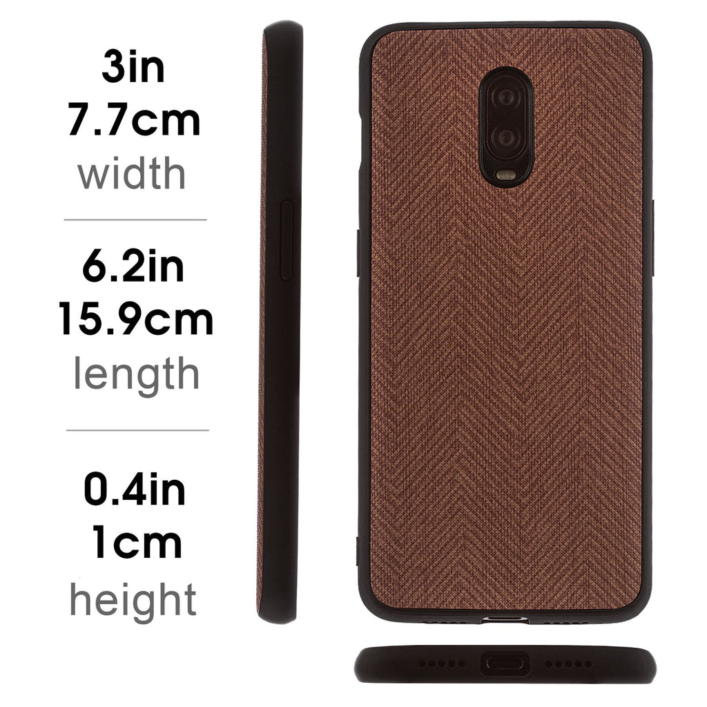 Lilware Canvas Z Rubberized Texture Plastic Phone Case for OnePlus 6T. Brown