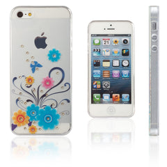 Xcessor Artistic Flower Glossy Flexible TPU-Hülle für Apple iPhone SE / 5 / 5S. Transparent / Mehrfarbig
