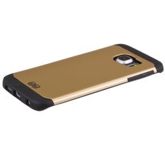 Lilware Armor Hard Plastic Rugged Case Dual Layer Cover for Samsung Galaxy S6 edge SM-G925F. Gold / Black